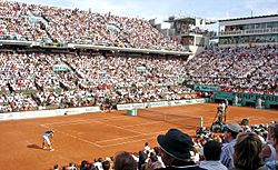 Archivo:Rafael Nadal and Roger Federer at the 2006 French Open