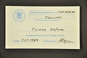 Archivo:Registration card for Estonian citizenship from 1989