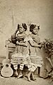 The Millie-Christine sisters, conjoined twins, standing. Pho Wellcome V0029576