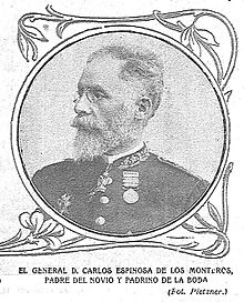 1904-11-10, El Gráfico, La boda de la hija de Dato, El general D. Carlos Espinosa de los Monteros, padre del novio y padrino de la boda.jpg