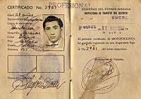 Archivo:Certificado de conducir Simón Díaz