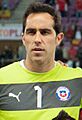 Claudio Bravo Footballteam of Chile - Spain vs. Chile, 10th September 2013 (cropped)