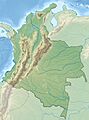 Colombia continental relief location map