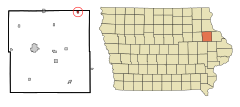 Delaware County Iowa Incorporated and Unincorporated areas Colesburg Highlighted.svg