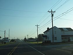 Delaware State Route 26 eastbound Gumboro approaching split with DE 54.jpg