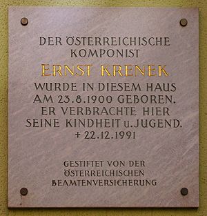 Archivo:Ernst Krenek Wien Argauergasse 3