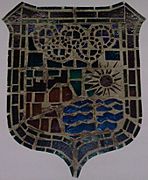 Escudo de Málaga en vidriera-mosaico