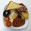 Full English breakfast at Sainsbury's Low Hall, Chingford, London