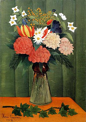 Archivo:Henri Rousseau - Bouquet of Flowers with an Ivy Branch