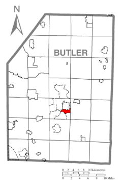 Map of Meadowood, Butler County, Pennsylvania Highlighted.png
