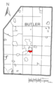 Map of Meadowood, Butler County, Pennsylvania Highlighted