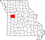 Map of Missouri highlighting Johnson County.svg