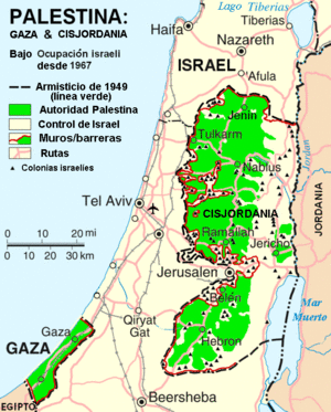 Mapa terriotorios palestinas con colonias de israel.GIF