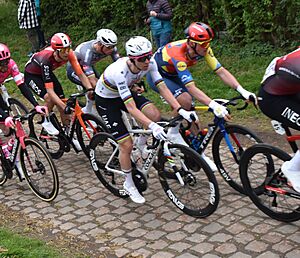 Archivo:Matthieu Van der Poel N1 - vainqueur de Paris-Roubaix 2025