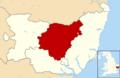 Mid Suffolk UK locator map