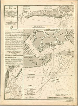Archivo:Plan de l'île d'Amelia à la côte de la Floride orientale 1779