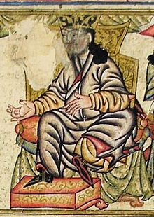 Seljuk Sultan Tugrul Bey sitting on his throne. Topkapı Sarayı Müzesi 1653-3 (304 B).jpg
