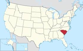 Ubicación de Carolina del Sur en Estados Unidos