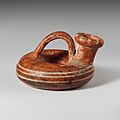Terracotta ring askos (flask with a spout and handle over the top) MET DP130723