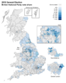 2010 UK general election, British National Party vote share