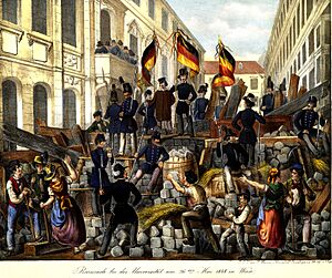 Archivo:Barricade bei der Universität am 26ten Mai 1848 in Wien
