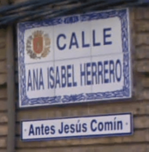Archivo:Calle Ana Isabel Herrero en Zaragoza, antes Jesús Comín