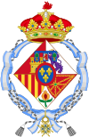 Escudo de la Infanta Pilar, no oficial al perder sus derechos como heredera.