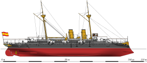 Archivo:Crucero protegido Alfonso XIII (en 1896)