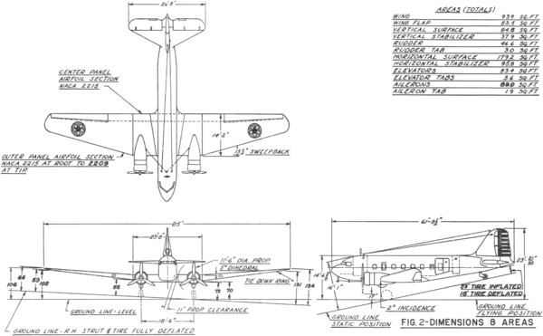Archivo:Douglas C-39 3-view line drawing