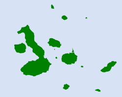 Distribución geográfica del pinzón de Darwin fuliginoso.