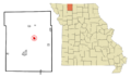 Harrison County Missouri Incorporated and Unincorporated areas Ridgeway Highlighted