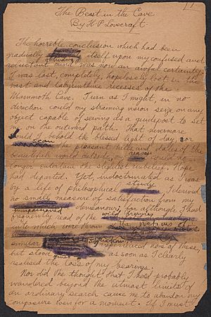Archivo:Hplovecraft-thebeastinthecave-manuscript