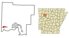 Johnson County Arkansas Incorporated and Unincorporated areas Coal Hill Highlighted.svg