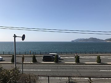 Archivo:Kasadojima Island and Suo Sea from train near Hikari Station