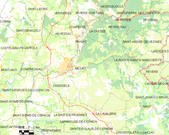 Mapa de la comuna Millau