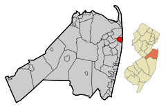 Monmouth County New Jersey Incorporated and Unincorporated areas Monmouth Beach Highlighted.svg
