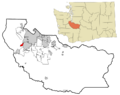 Pierce County Washington Incorporated and Unincorporated areas Steilacoom Highlighted