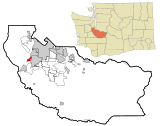Pierce County Washington Incorporated and Unincorporated areas Steilacoom Highlighted.svg