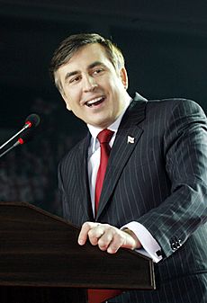 Archivo:President of Georgia Mikheil Saakashvili in Tbilisi, March 22, 2008