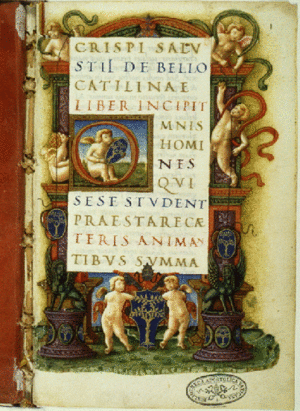 Archivo:Sallustio De Catilinae coniuratione miniatura