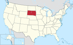 Ubicación de Dakota del Sur en Estados Unidos