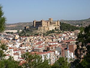 Archivo:Vista general con el castillo como protagonista - Alcañiz