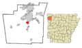 Washington County Arkansas Incorporated and Unincorporated areas Greenland Highlighted