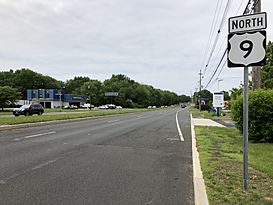 2018-05-28 14 18 45 View north along U.S. Route 9 at Ryan Road-Symmes Drive in Manalapan Township, Monmouth County, New Jersey.jpg