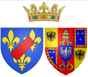 Arms of Maria Teresa Felicitas d'Este as Duchess of Penthièvre.png