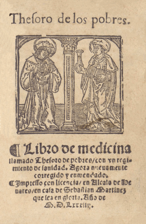 Archivo:Arnau de Vilanova (1584) Libro de medicina llamado thesoro de pobres con un regimiento de sanidad