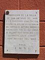 Barraza, Placa recordatoria