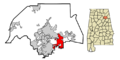 Etowah County Alabama Incorporated and Unincorporated areas Glencoe Highlighted
