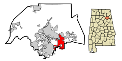 Etowah County Alabama Incorporated and Unincorporated areas Glencoe Highlighted.svg