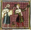 European and Islamic musicians in 13th century playing stringed instruments